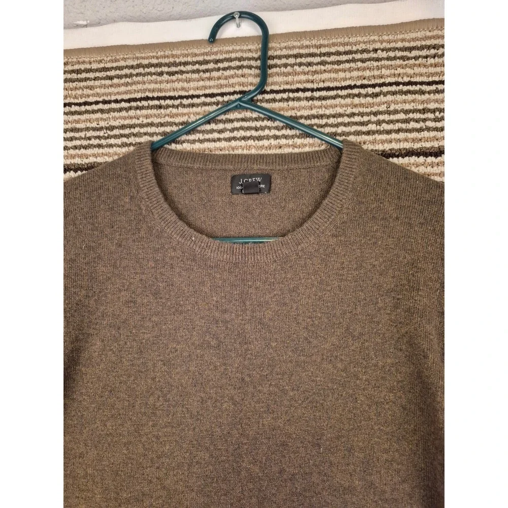 J.Crew Mens 100% Cashmere Crewneck Sweater Green Heather J6384 FA19 Large